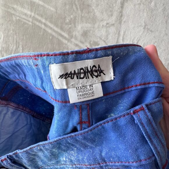 Mandinga Jeans Women Small Blue Bleached Storm High Rise Straight Leg - Picture 3 of 7